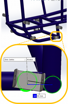 Distância do ponto de ancoragem da suspensão até o tubo equivalente ao ILC