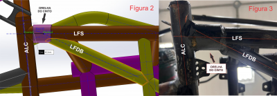 Imagem exemplificando vista do CAD e Real do plano do assoalho
