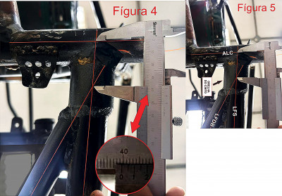 Imagem mostrando medidas real dos pontos de intersecção.